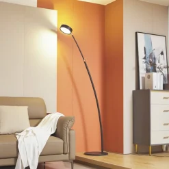 Lucande LED-buelampe Boga, sort, metal, dæmpbar