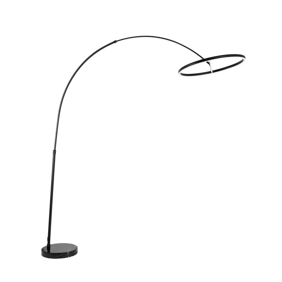 Lucande LED-buelampe Virvera, rund, sort, metal