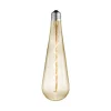 Lucande LED-dråbepære, E27 4W, ravfarvet, Ø 9 cm, 2700K