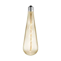 Lucande LED-dråbepære, E27 4W, ravfarvet, Ø 9 cm, 2700K