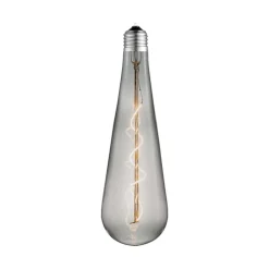 Lucande LED-dråbepære E27 4W, røgfarvet, Ø 9 cm, 1800K
