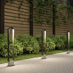 Lucande LED-gadelampe Belna, 100 cm, antracit, beton, IP65