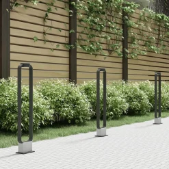 Lucande LED-gadelampe Belna, 100 cm, antracit, beton, IP65