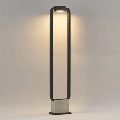 Lucande LED-gadelampe Belna, 100 cm, antracit, beton, IP65