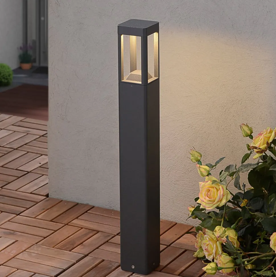 Lucande LED-gadelampe Bernd, 60 cm, antracit, aluminium