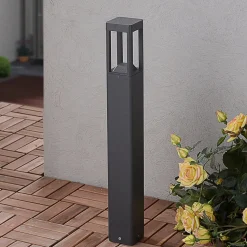 Lucande LED-gadelampe Bernd, 60 cm, antracit, aluminium