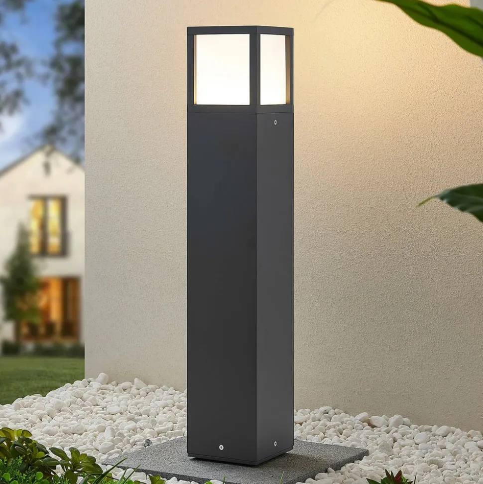 Lucande LED-gadelampe Dewari, 65 cm, mørkegrå, IP54