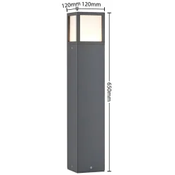 Lucande LED-gadelampe Dewari, 65 cm, mørkegrå, IP54