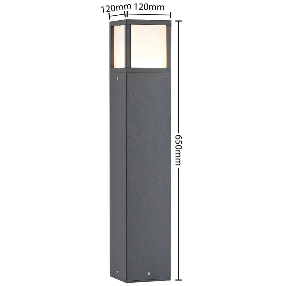 Lucande LED-gadelampe Dewari, 65 cm, mørkegrå, IP54