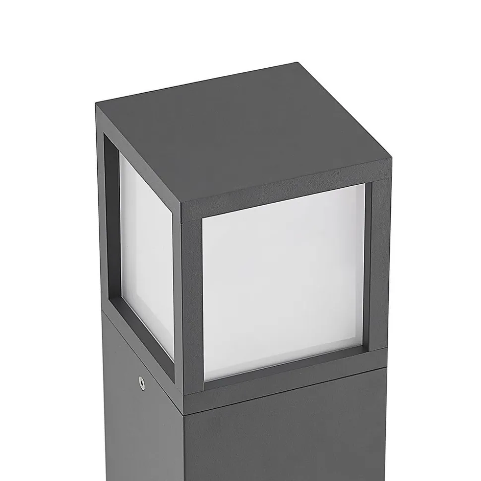 Lucande LED-gadelampe Dewari, 65 cm, mørkegrå, IP54
