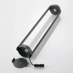 Lucande LED-gadelampe Habsa, 80 cm, antracit, metal