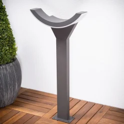 Lucande LED-gadelampe Halv, 60 cm, antracit, metal, IP54