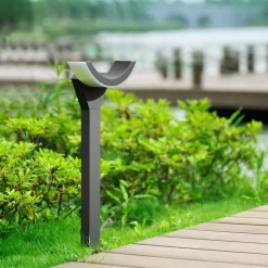 Lucande LED-gadelampe Halv, 60 cm, antracit, metal, IP54
