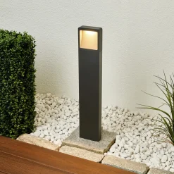 Lucande LED-gadelampe Leya, 65 cm, antracit, metal, IP54