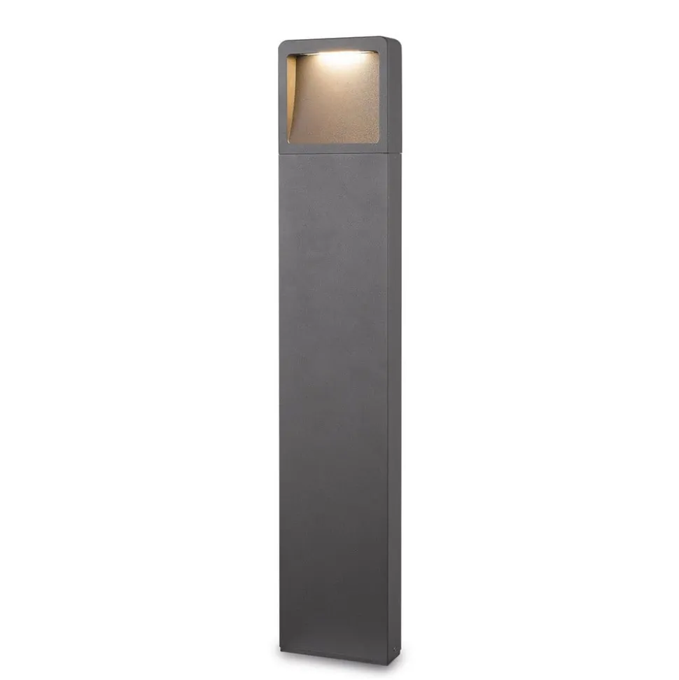 Lucande LED-gadelampe Leya, 65 cm, antracit, metal, IP54