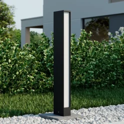 Lucande LED-gadelampe Lirka, 2 lyskilder, grå, metal, 60 cm