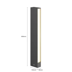 Lucande LED-gadelampe Lirka, 2 lyskilder, grå, metal, 60 cm