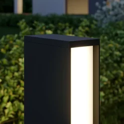 Lucande LED-gadelampe Lirka, 2 lyskilder, grå, metal, 60 cm