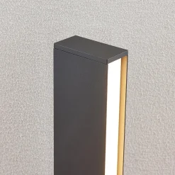 Lucande LED-gadelampe Lirka, mørkegrå, metal, 60 cm