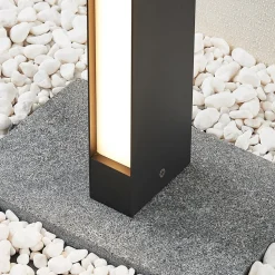Lucande LED-gadelampe Lirka, mørkegrå, metal, 60 cm