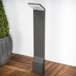 Lucande LED-gadelampe Nevio, 60 cm, antracit, metal