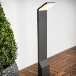 Lucande LED-gadelampe Nevio, 60 cm, antracit, metal