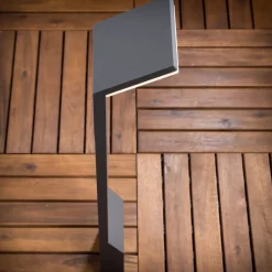 Lucande LED-gadelampe Nevio, 60 cm, antracit, metal