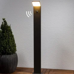 Lucande LED-gadelampe Nevio, sensor, 100 cm, antracit