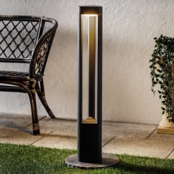 Lucande LED-gadelampe Pirron, 80 cm, trekantet, IP54