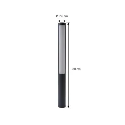 Lucande LED-gadelampe Tuberia, antracit, metal, 80 cm
