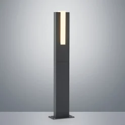 Lucande LED-gadelampe Virgalia, 65 cm, IP65, antracit