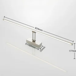Lucande LED-gallerilampe Thibaud, 84 cm, nikkel, aluminium