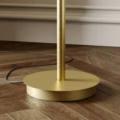 Lucande LED-gulvlampe Anniki, messing, justerbar, dæmpbar