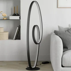 Lucande LED-gulvlampe Bronwyn, 122 cm, antracit, aluminium