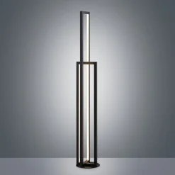 Lucande LED-gulvlampe Hylda, 123 cm, sort, aluminium