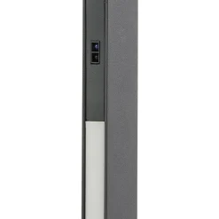 Lucande LED-gulvlampe Linija, sort, højde 110 cm, sensor