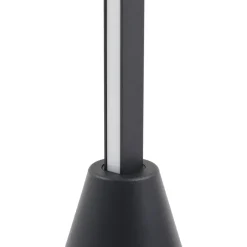 Lucande LED-gulvlampe Linija, sort, højde 110 cm, sensor
