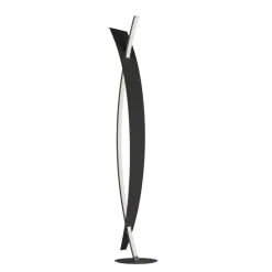 Lucande LED-gulvlampe Marija, sort, metal, højde 140 cm