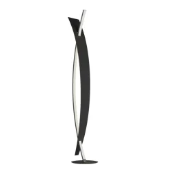 Lucande LED-gulvlampe Marija, sort, metal, højde 140 cm