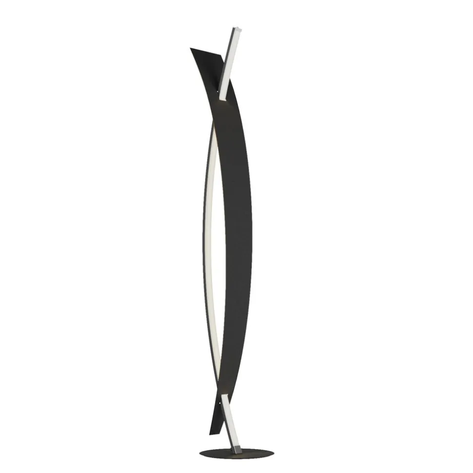 Lucande LED-gulvlampe Marija, sort, metal, højde 140 cm