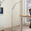 Lucande LED-gulvlampe Nicano, grå, metal, CCT, 125 cm
