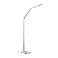 Lucande LED-gulvlampe Nicano, grå, metal, CCT, 125 cm
