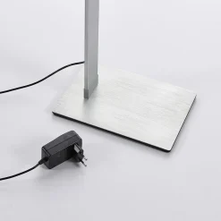 Lucande LED-gulvlampe Nicano, grå, metal, CCT, 125 cm