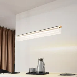 Lucande LED-hængelampe Alania, transparent, metal, 86,5 cm