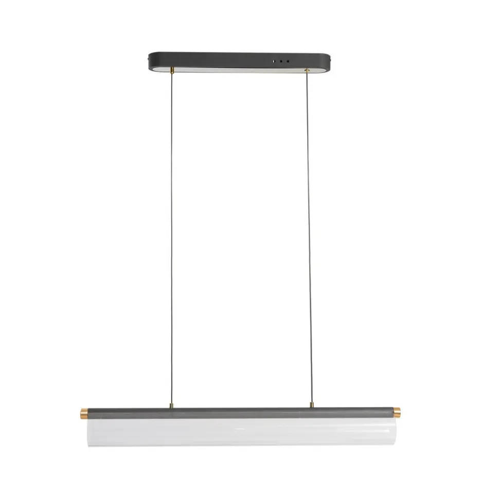 Lucande LED-hængelampe Alania, transparent, metal, 86,5 cm