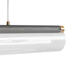 Lucande LED-hængelampe Alania, transparent, metal, 86,5 cm