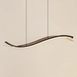 Lucande LED-hængelampe Alevia, sort/guld, CCT