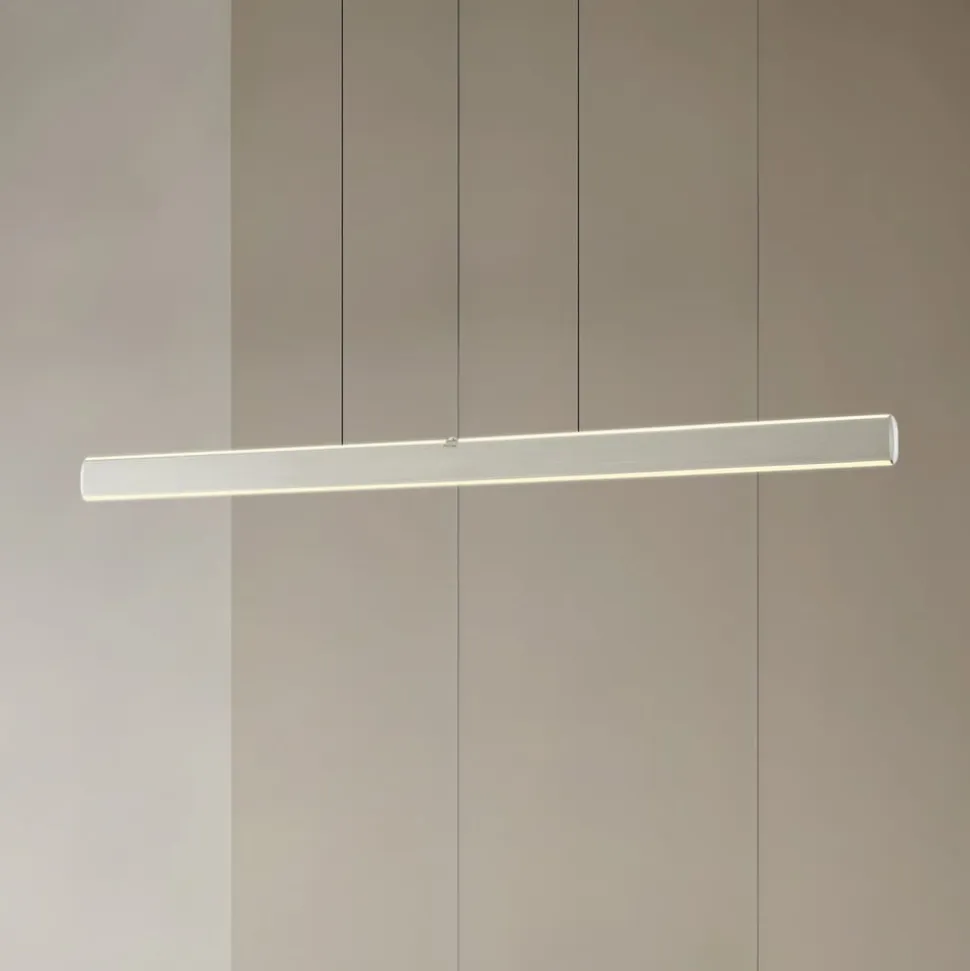 Lucande LED-hængelampe Arvon, aluminiumsfarvet, 117 cm, dæmpbar, CCT