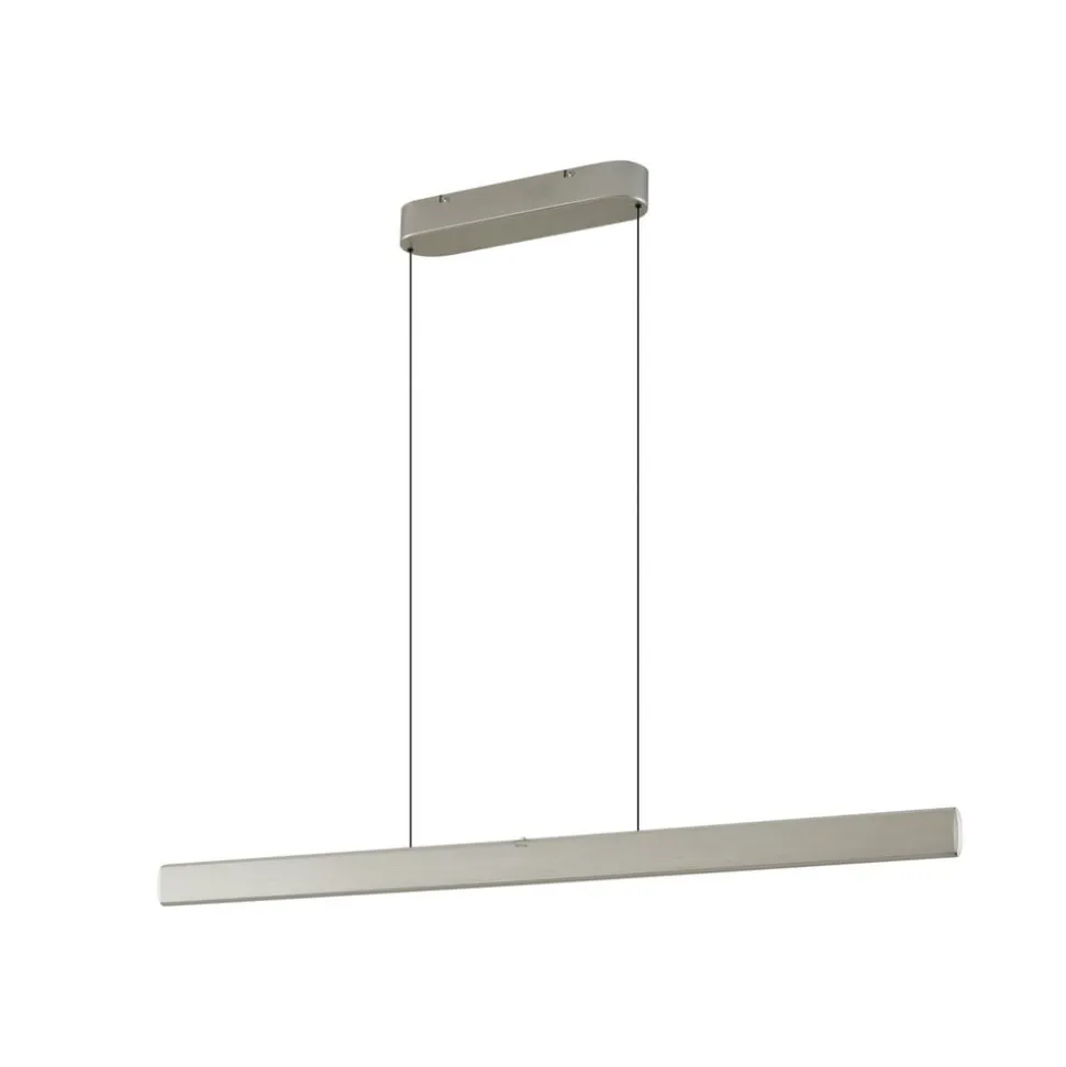 Lucande LED-hængelampe Arvon, aluminiumsfarvet, 117 cm, dæmpbar, CCT