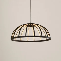 Lucande LED-hængelampe Attea, sort, Ø 40 cm, aluminium